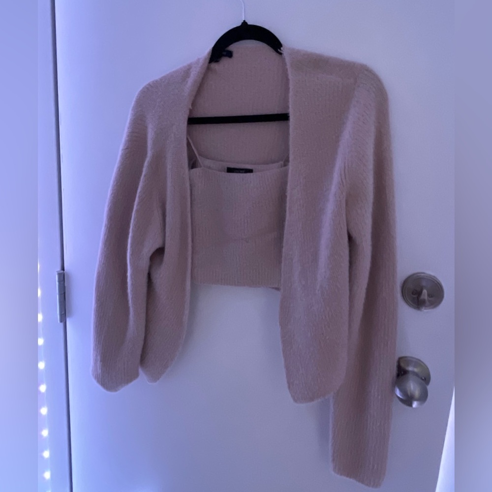 Cardigan+crop top set